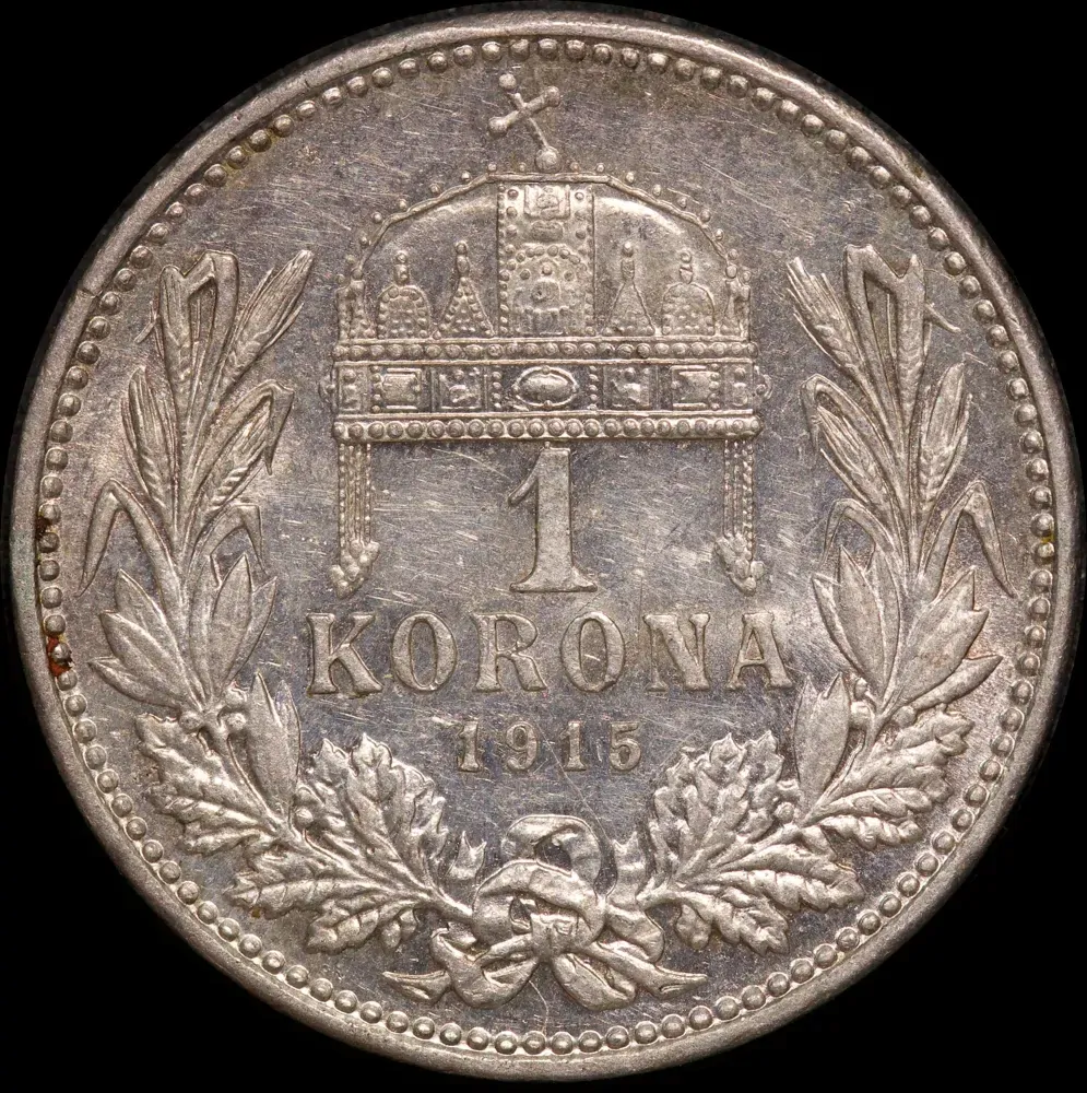 Hungary 1915 Silver 1 Korona KM# 492 Uncirculated product image