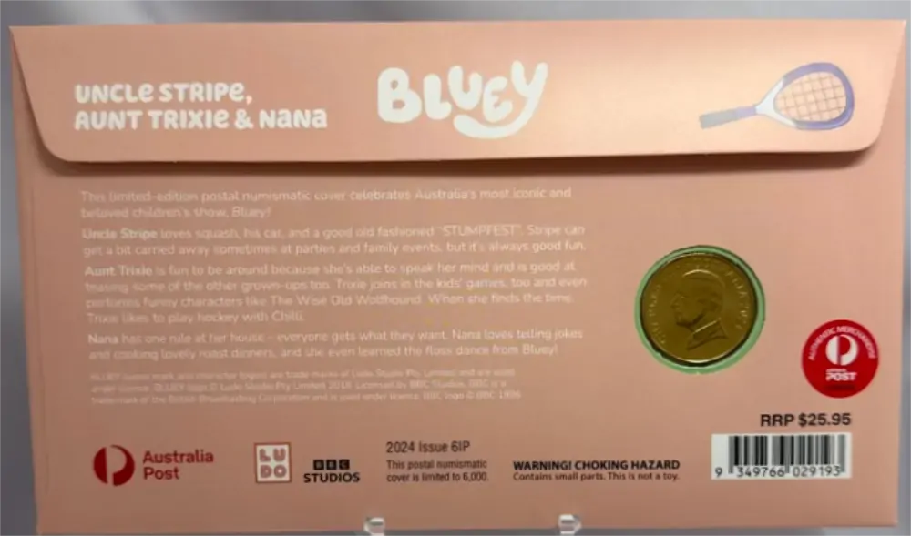 2024 1 Dollar PNC Bluey - Uncle Stripe, Aunt Trixie & Nana