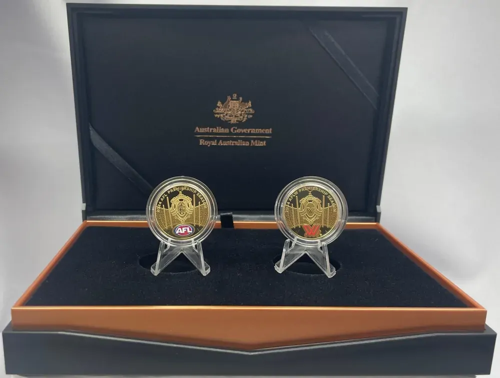 2024 1 Dollar 2 Coin Proof Set Australian Football League AFL product image