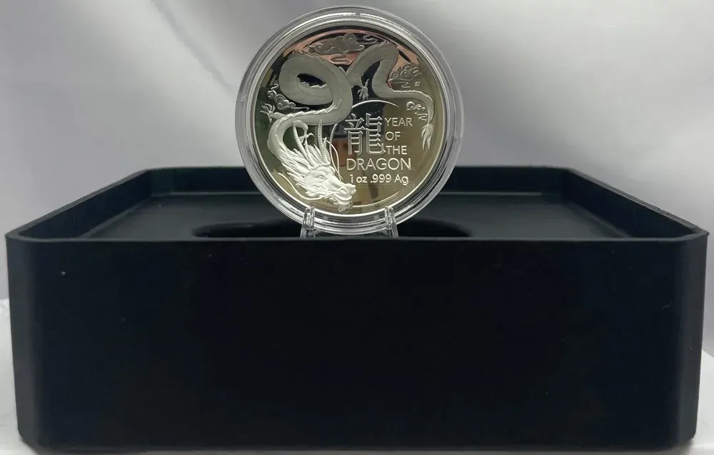 2024 Silver 5 Dollar Domed Proof Coin Lunar Dragon