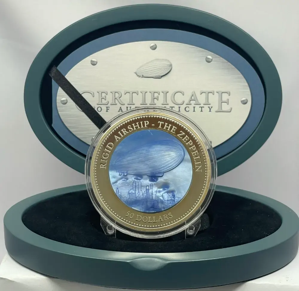 Cook Islands 2013 Silver 5 Ounce Proof Coin Zeppelin