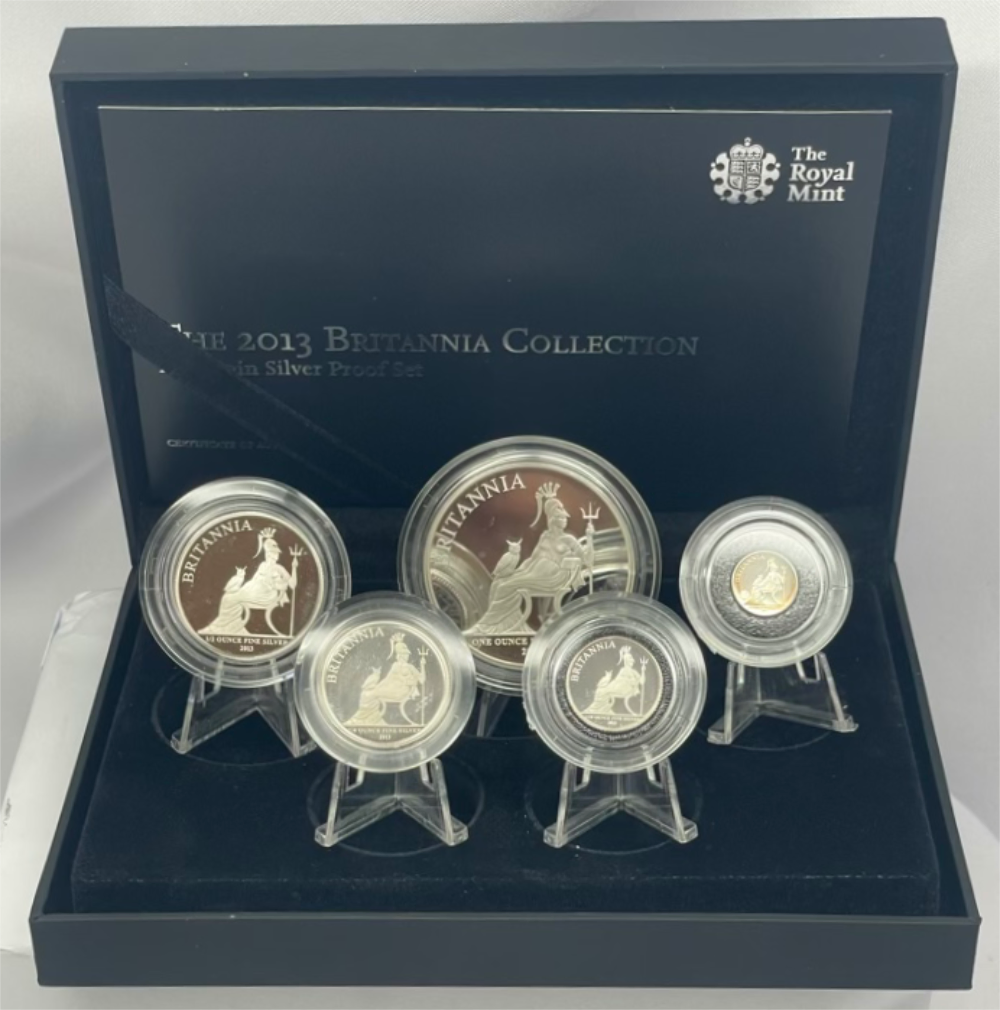 United Kingdom 2013 Fine Silver Proof 5 Coin Set Britannia