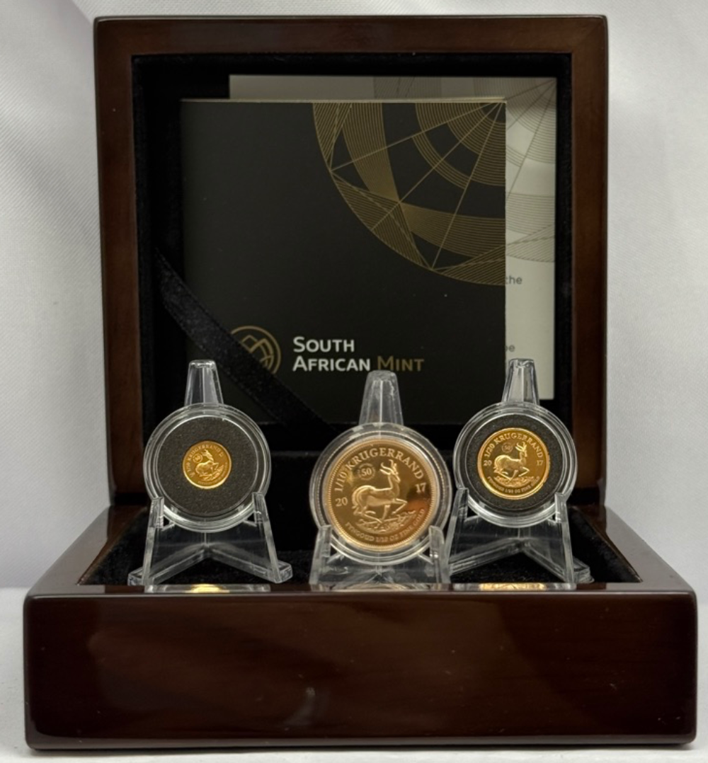 South Africa 2017 Gold Fractional Krugerrand 3 Coin Set product image