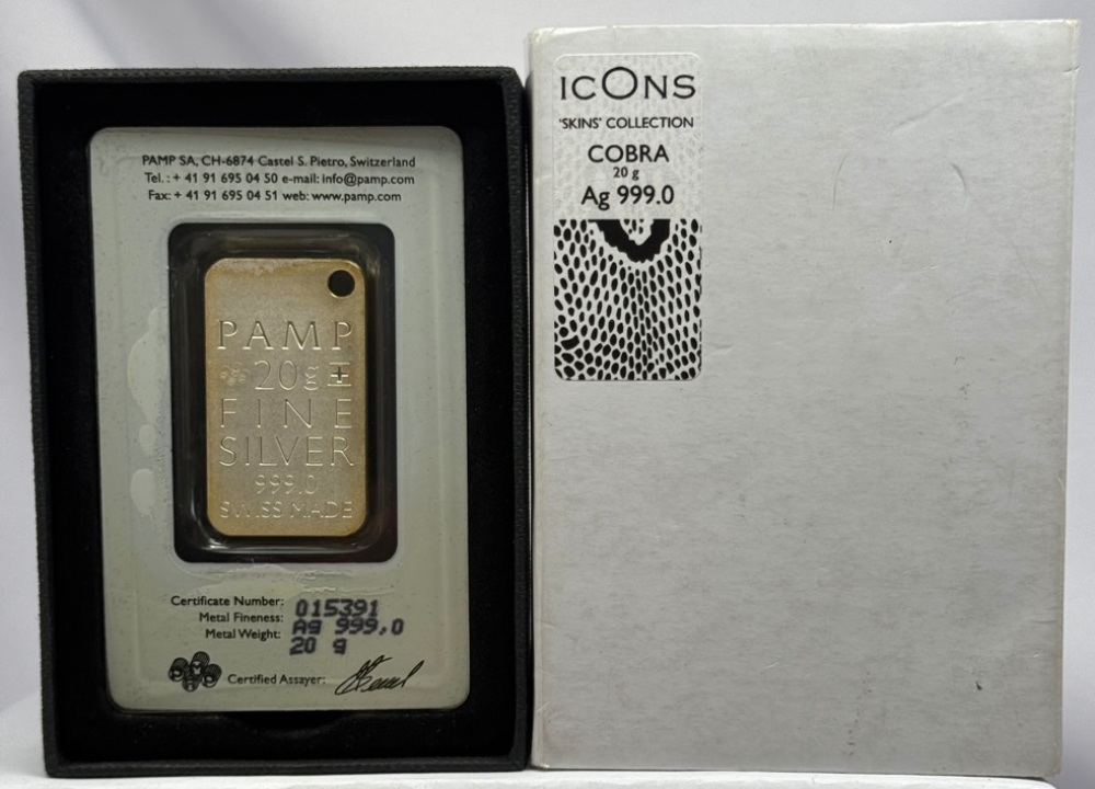 PAMP Suisse Silver 20g Icons Skins Collection Cobra product image