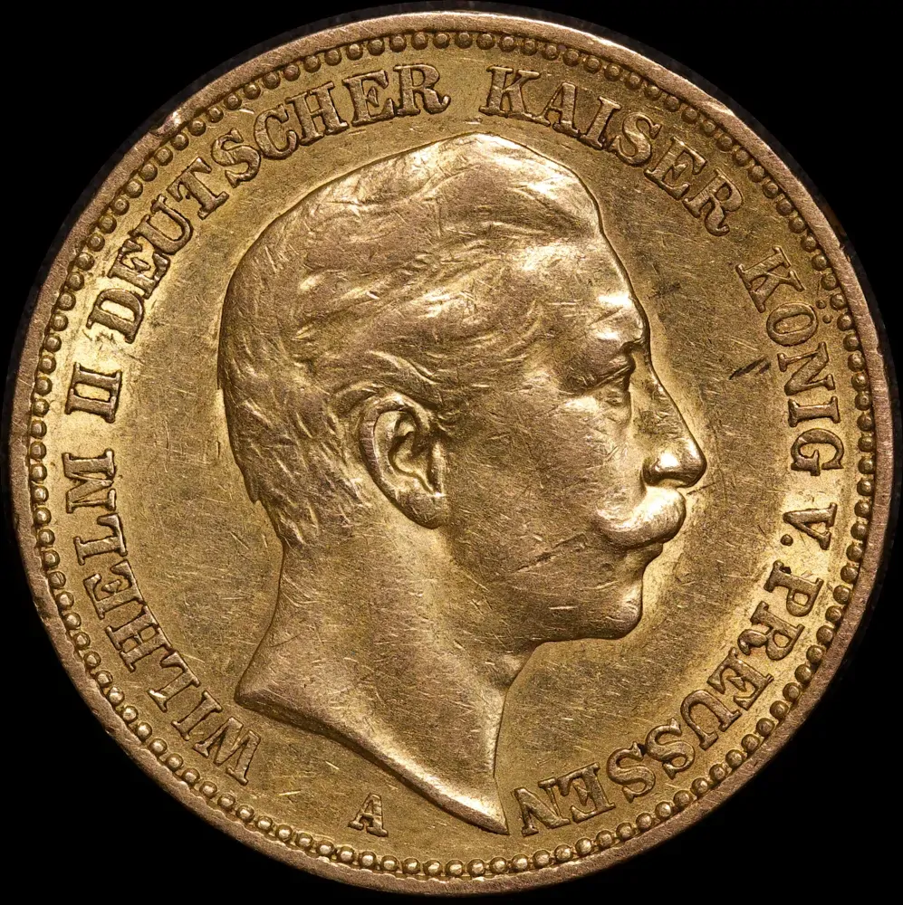 German States (Prussia) 1903-A Gold 20 Mark P# 521 good EF
