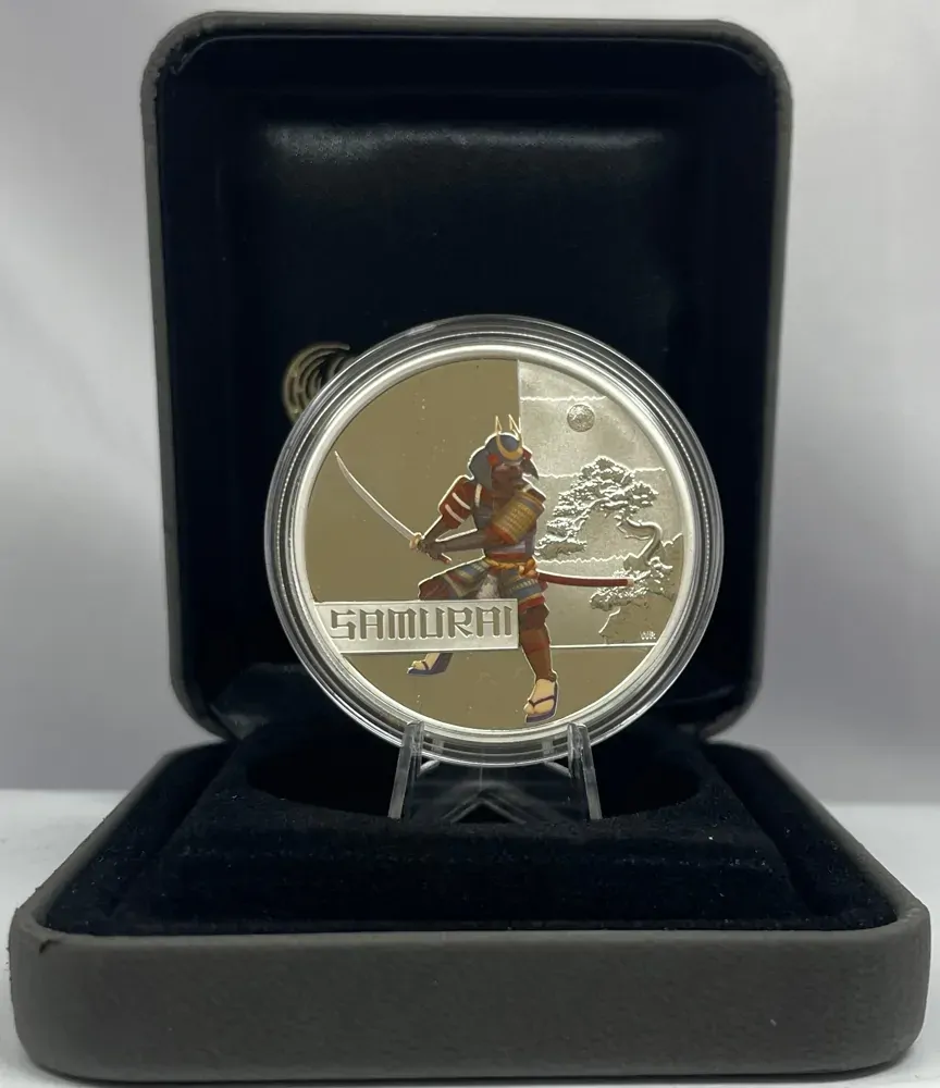 Tuvalu 2010 Silver 1 Dollar Proof Coin Great Warriors Samurai product image
