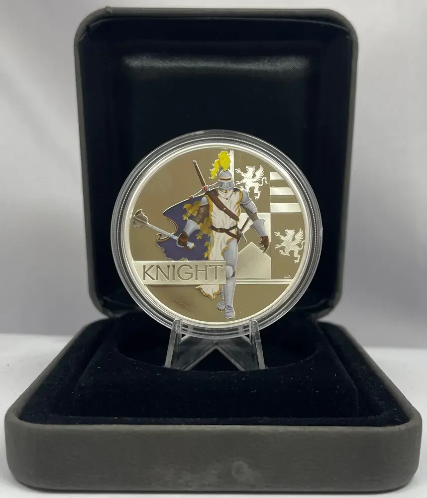 Tuvalu 2010 Silver 1 Dollar Proof Coin Great Warriors Knight product image
