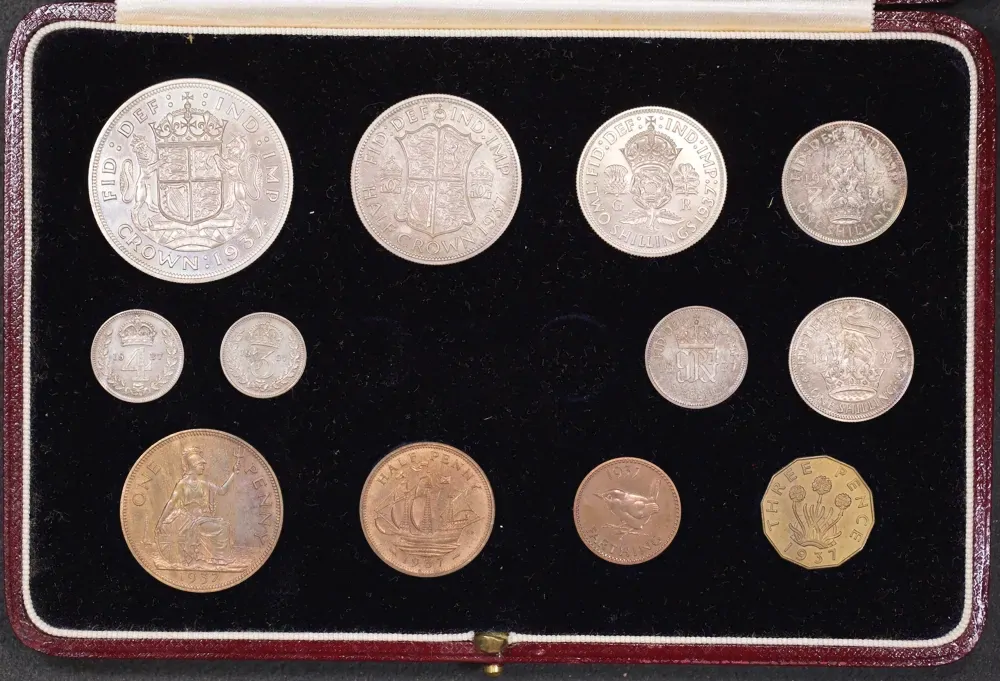 Great Britain 1937 Part Proof Coin Set (12) In Presentation Case product image