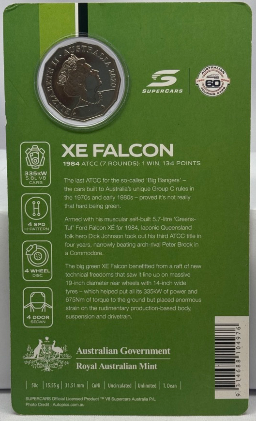 2020 50 Cent Uncirculated Coin Ford XE Falcon  product image