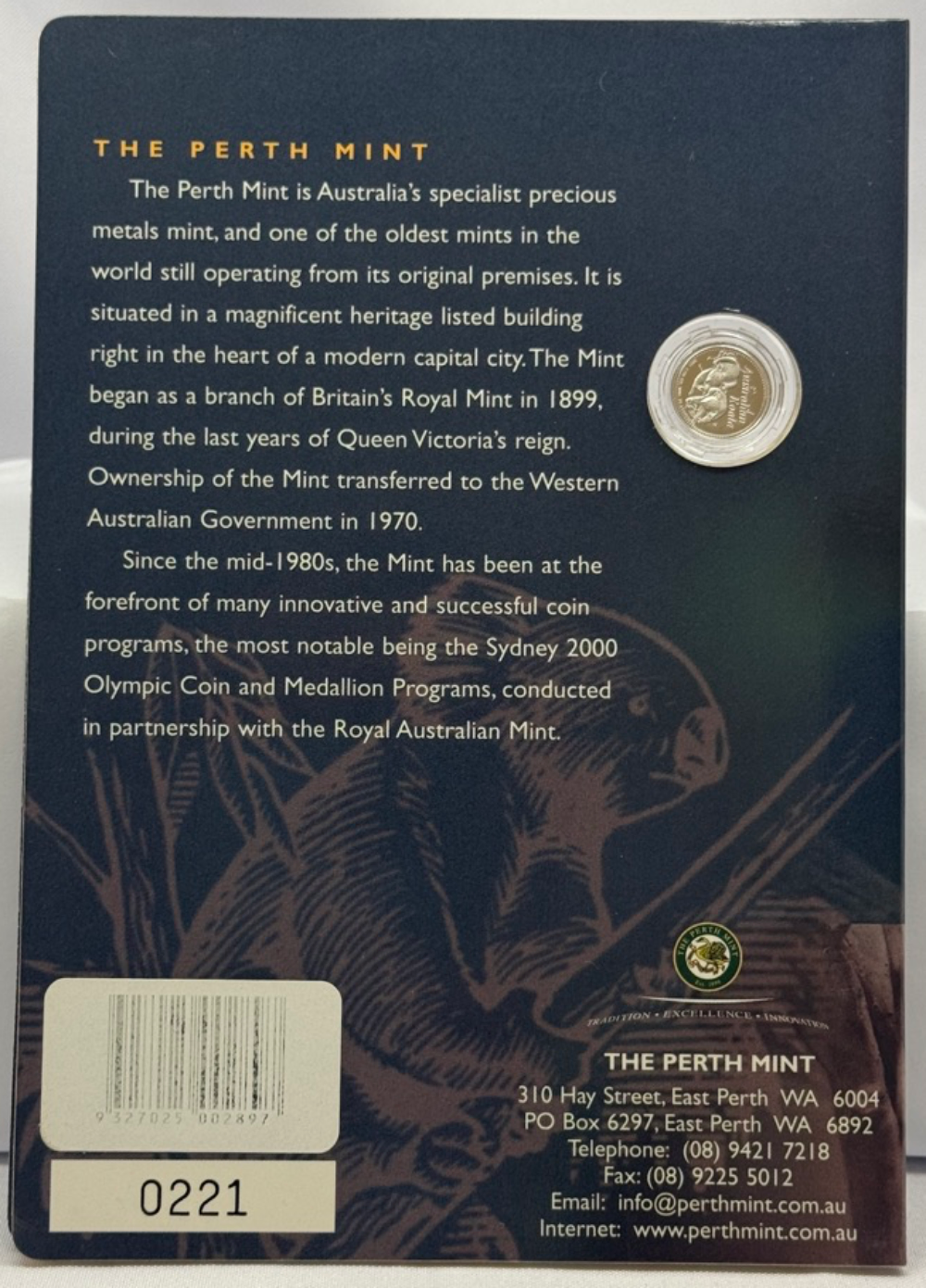 2001 Platinum 1/20 Ounce Proof Coin Koala product image