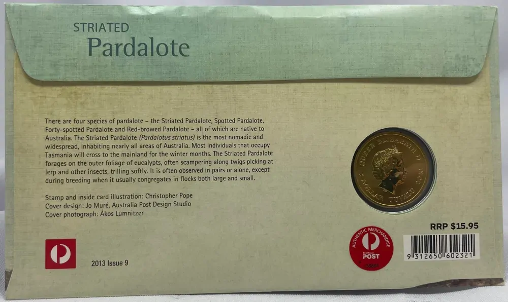 2013 1 Dollar PNC Australian Waterbirds Striated Pardalote
