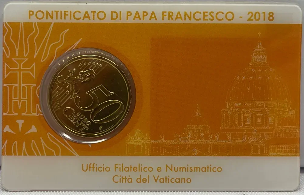 Vatican City 2018 50 Euro Cents Uncirculated Coin Card 19 product image