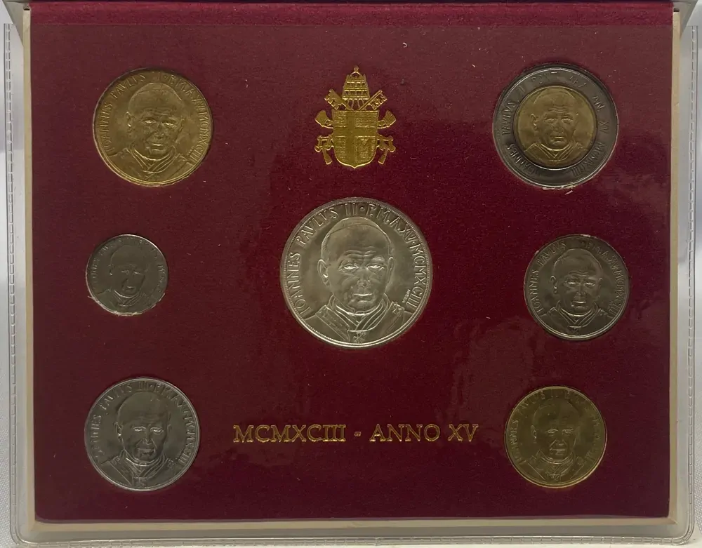 Vatican City 1993 Uncirculated Coin Set includes Silver 1,000 Lire product image