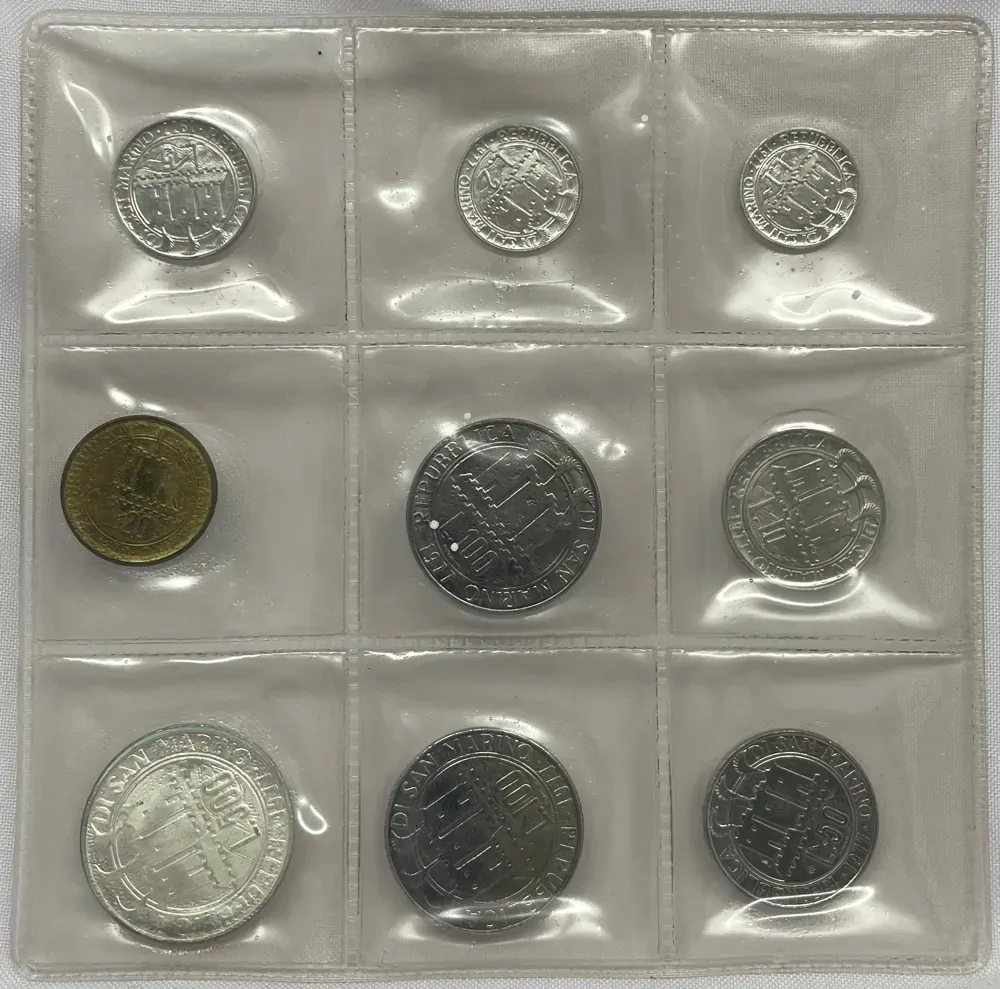 San Marino 1977 Uncirculated Coin Set includes Silver 500 Lire Protection of Nature product image