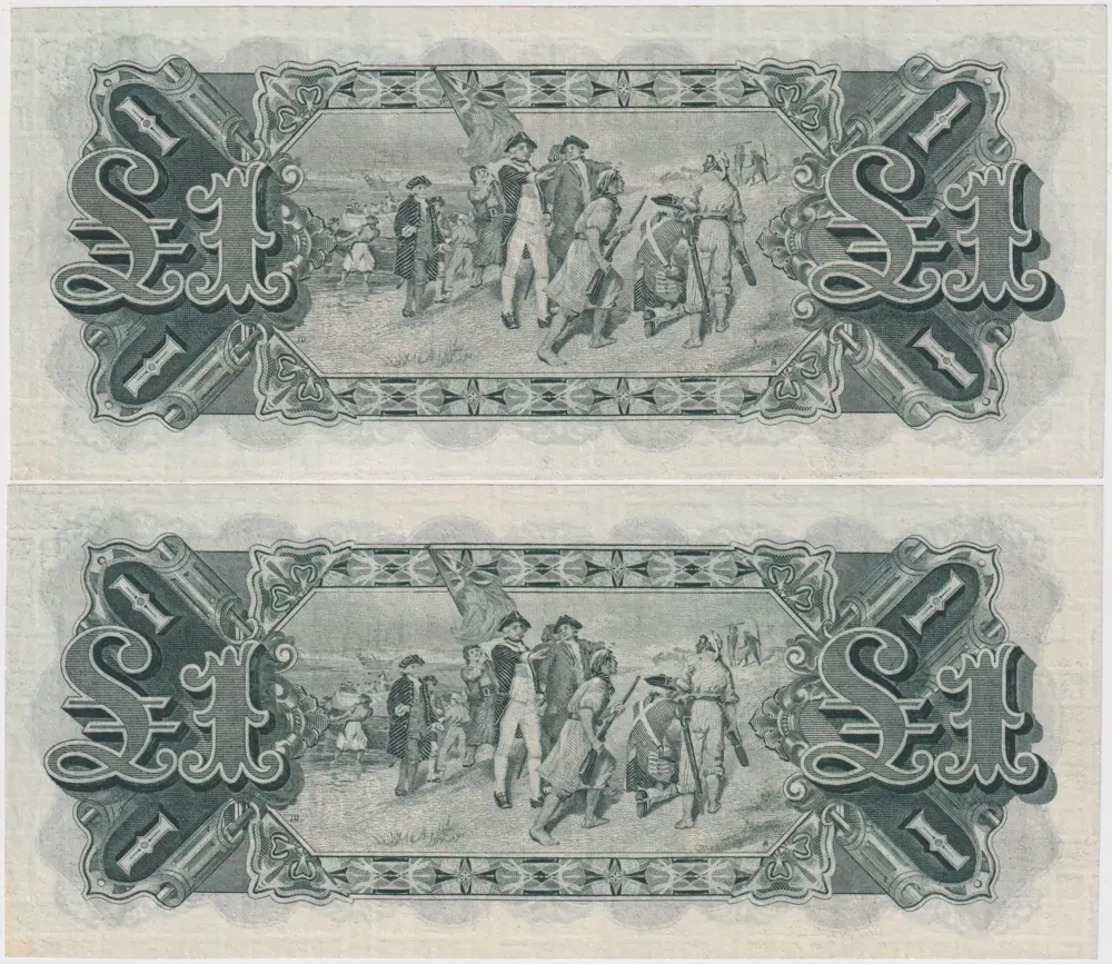 1927 One Pound Consecutive Pair Riddle/Heathershaw R26 good EF