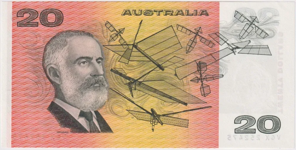 1979 $20 Note OCR-B Serials Knight/Stone VGX Last Prefix R407bL Uncirculated