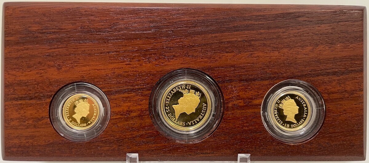 1990 Gold Three Coin Proof Set (1/4 1/10 and 1/20)