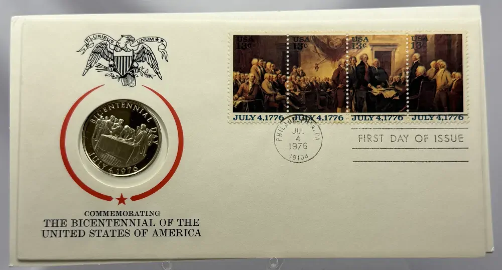 United States 1976 Silver Medallic First Day Cover National Bicentennial product image