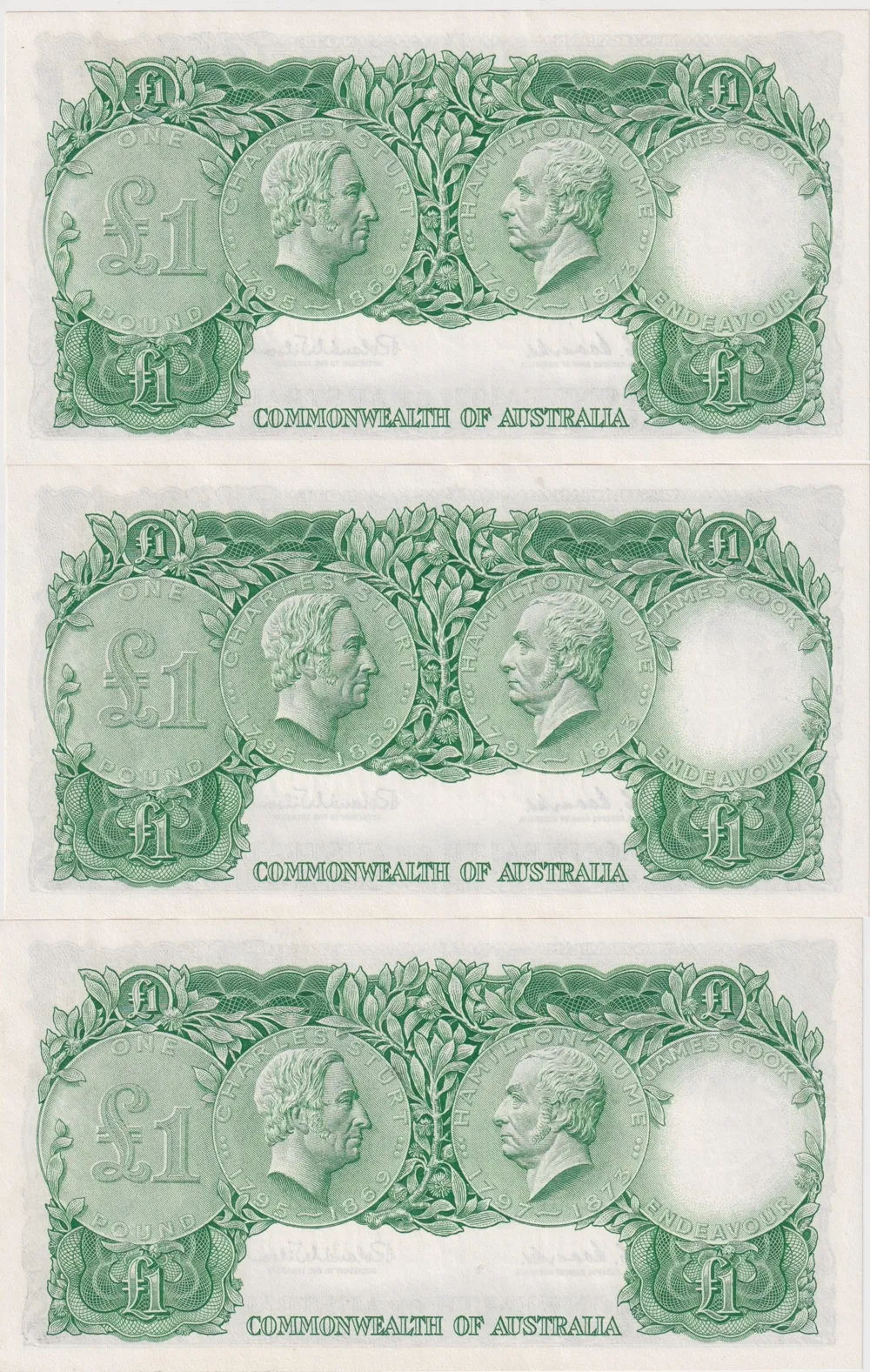 1961 One Pound Consecutive Trio Coombs/Wilson R34a Uncirculated product image