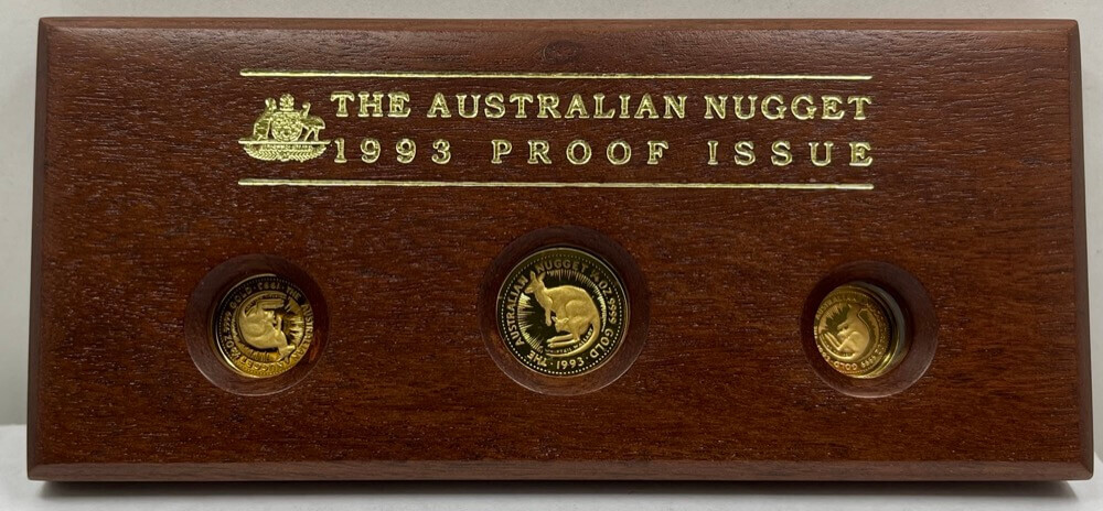 1993 Gold Three Coin Australian Nugget Proof Set 