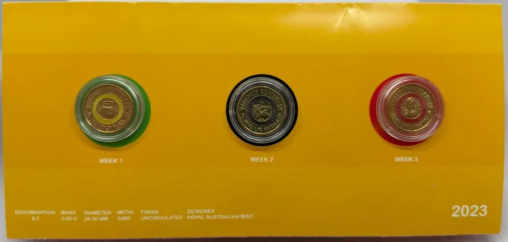 2023 2 Dollar Coin Trio Vegemite Unc in Folder