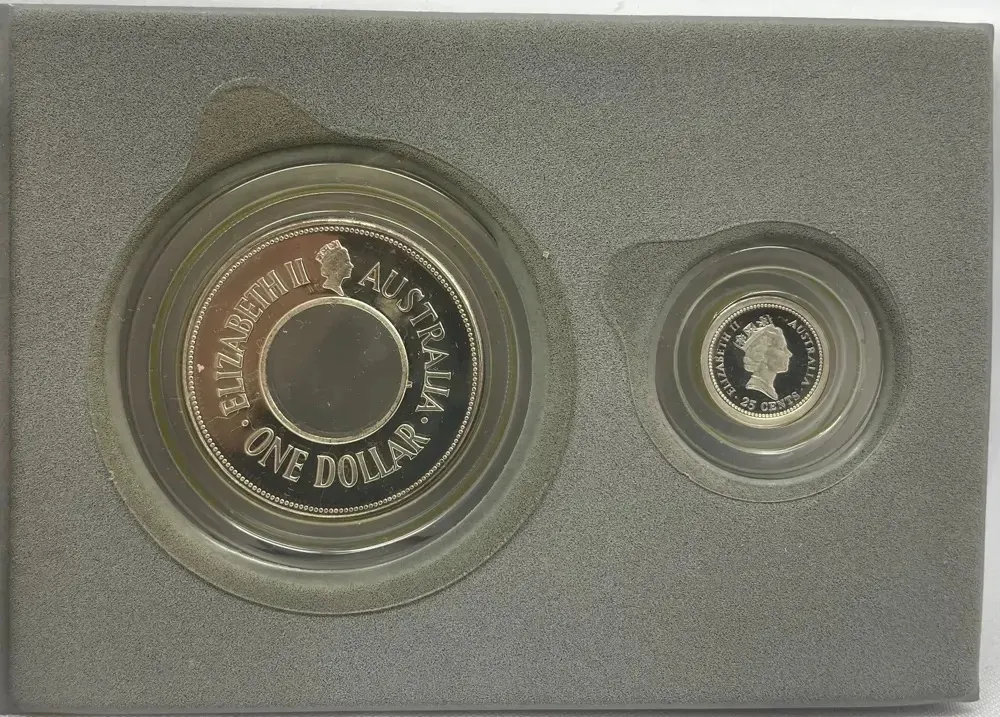 1989 Silver Proof Holey Dollar And Dump Coin Set No Sleeve