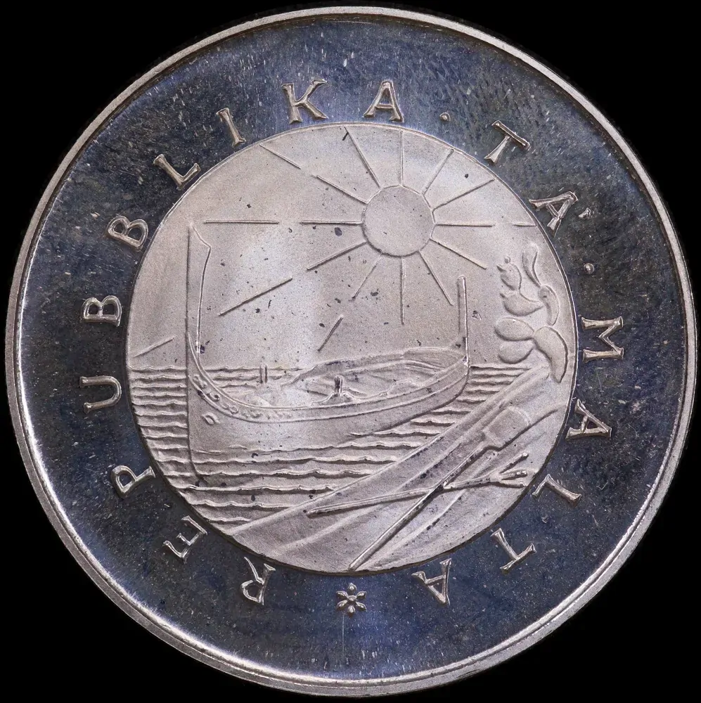 Malta 1976 Silver 2 Liri KM#40 Uncirculated Guze Ellul Mercer product image