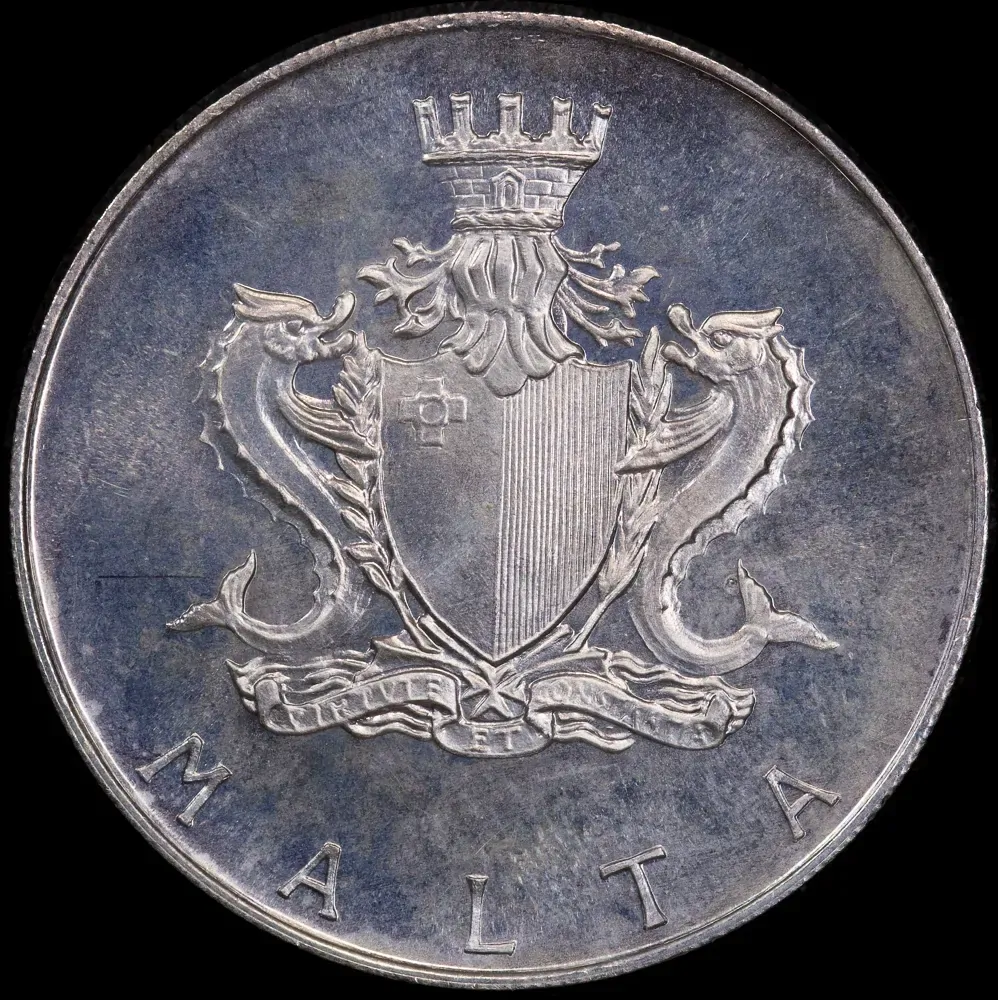 Malta 1973 Silver Lira KM#19 Uncirculated Sir Temi Zammit product image