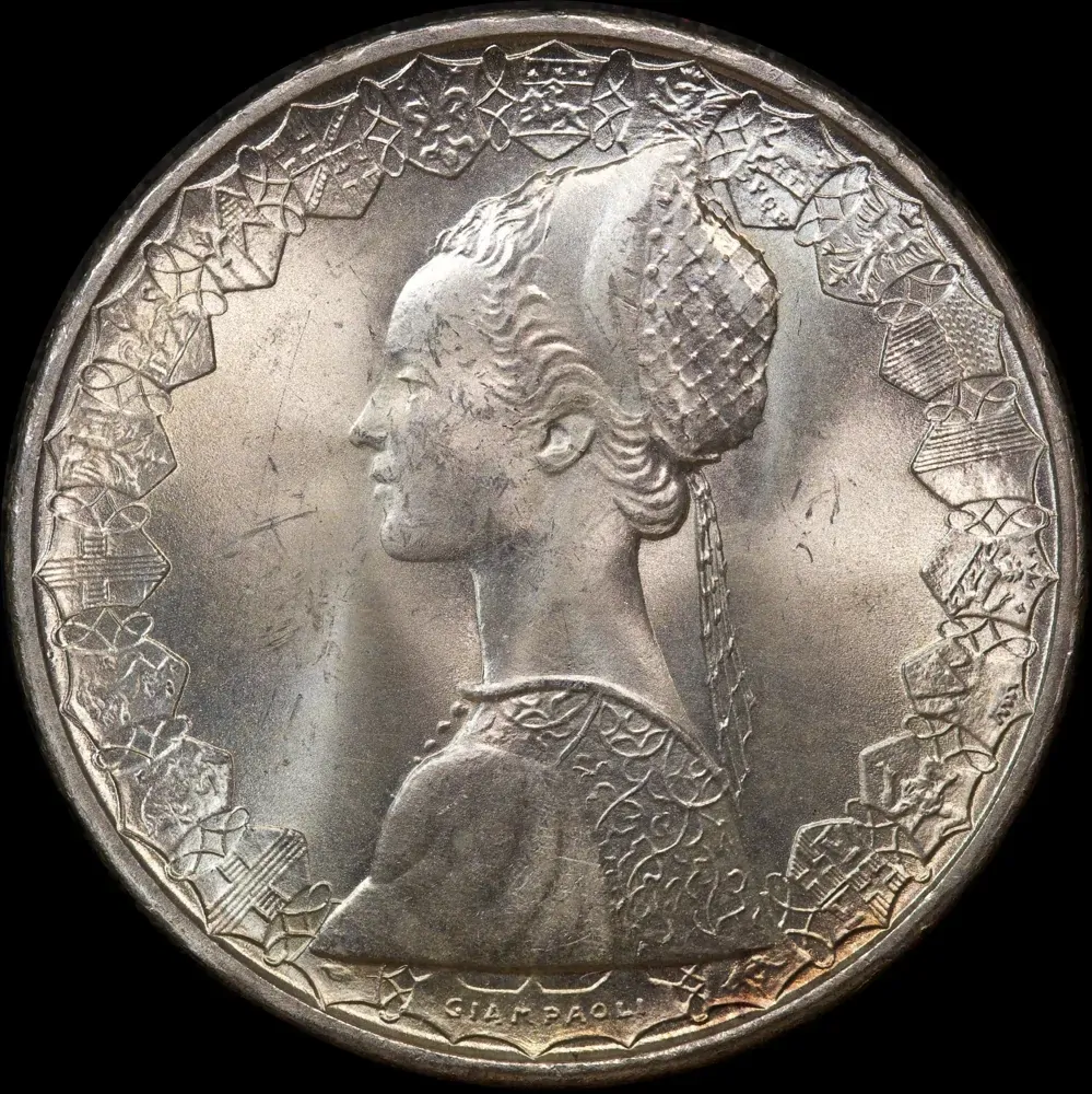 Italy 1967 Silver 500 Lire KM#98 Uncirculated product image