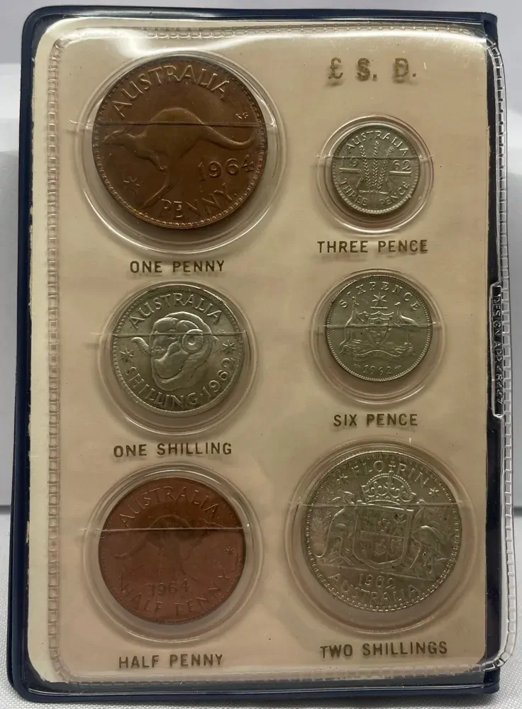 Australia 1966 Changeover Souvenir Blue Wallet Pre-Decimal and Decimal Set product image