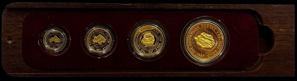 Australia 1987 Perth Mint Gold Four Coin Proof Set Famous Nuggets product image