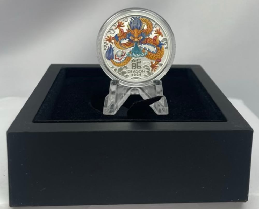 2024 Silver 1/2oz Coloured Proof Coin Lunar Dragon