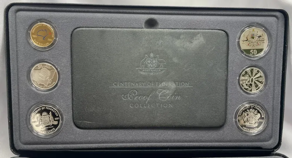 Australia 2001 20 Coin Proof Set Centenary of Federation - Damaged Box