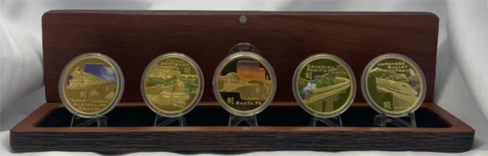 Cook Islands 2004 Silver Five Coin Set Great Rail Journeys of The World Premium Edition product image