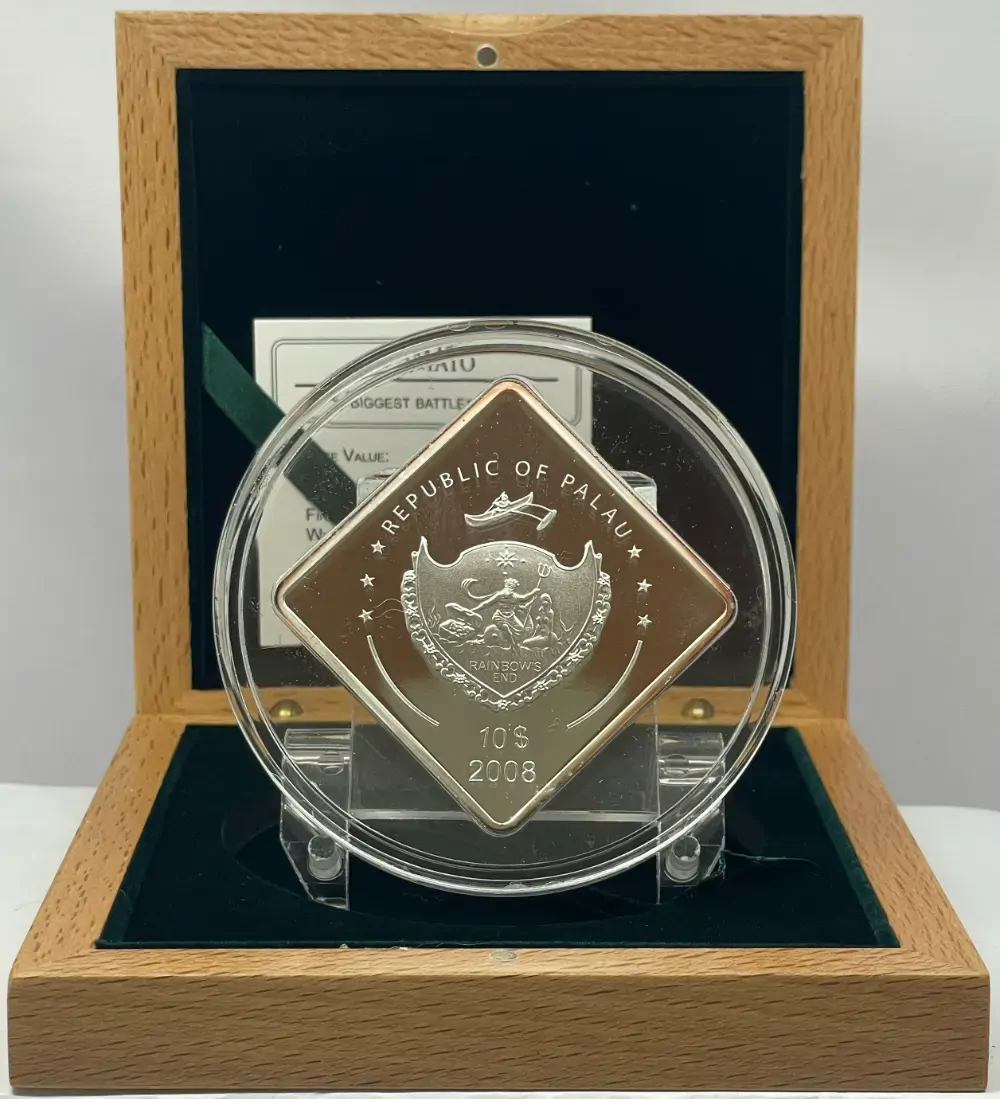 Palau 2008 Silver 10 Dollars Proof Coin Battleships of WWII Yamato product image