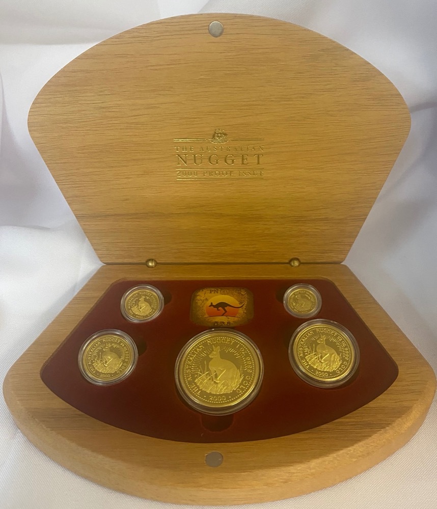 2000 Gold 5 Coin Proof Set Kangaroo Nuggets