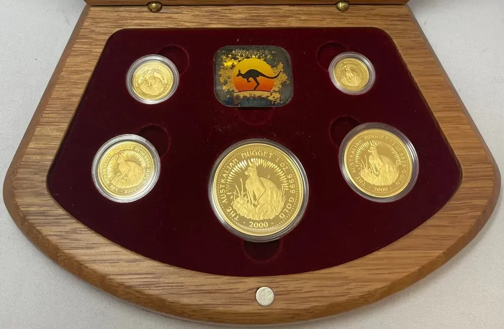 2000 Gold 5 Coin Proof Set Kangaroo Nuggets