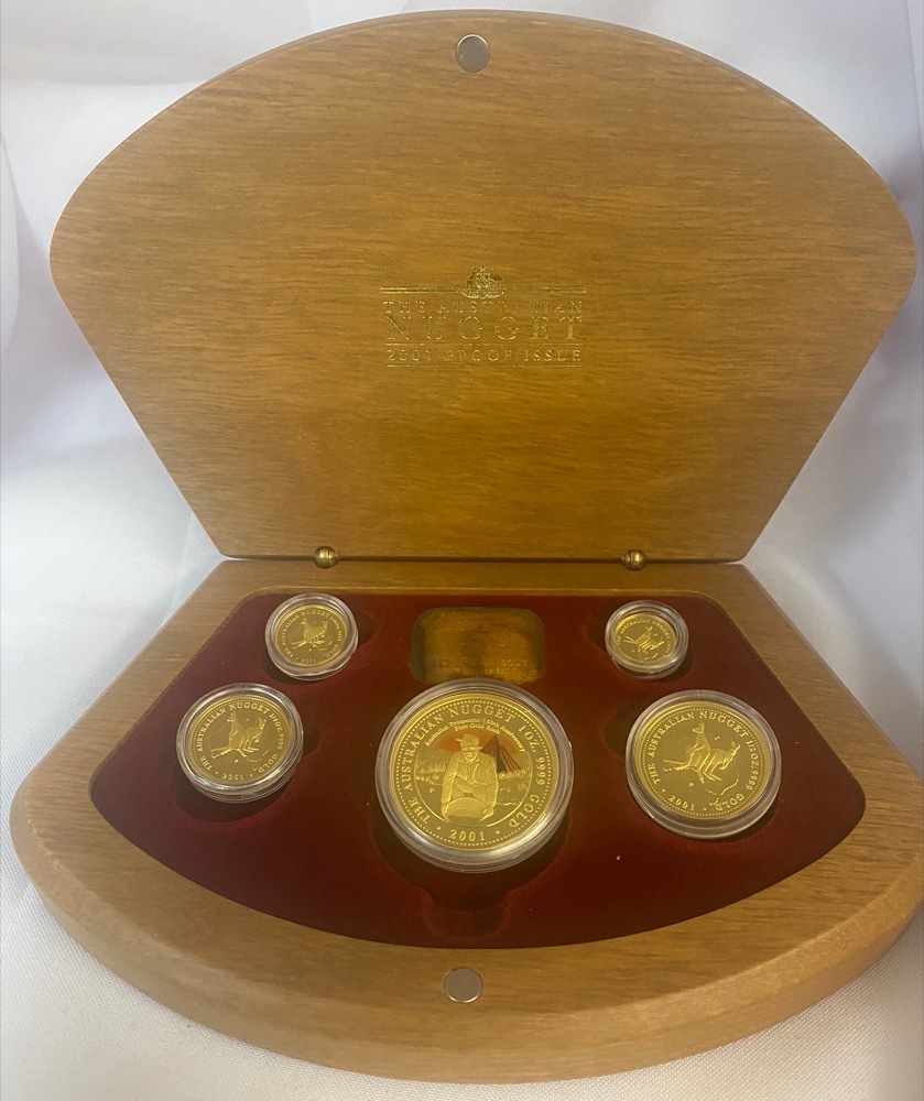 2001 Gold 5 Coin Proof Set Prospector 1st Gold Rush