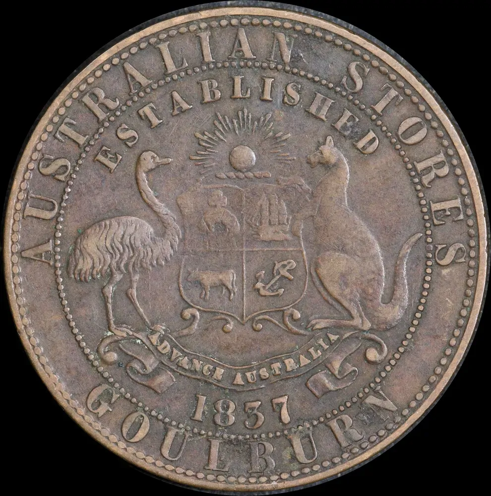 1837 Davies Alexander Copper Penny Token A95 Fine