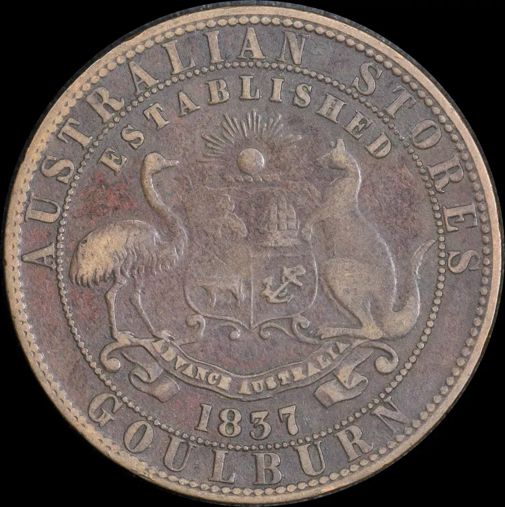 1837 Davies Alexander Copper Penny Token A95 good Fine