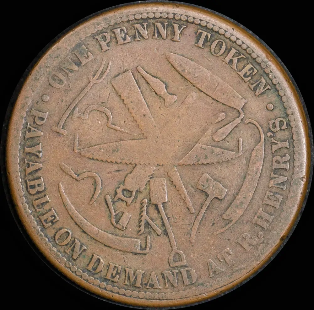 ND Henry R Copper Penny Token A225 Very Good