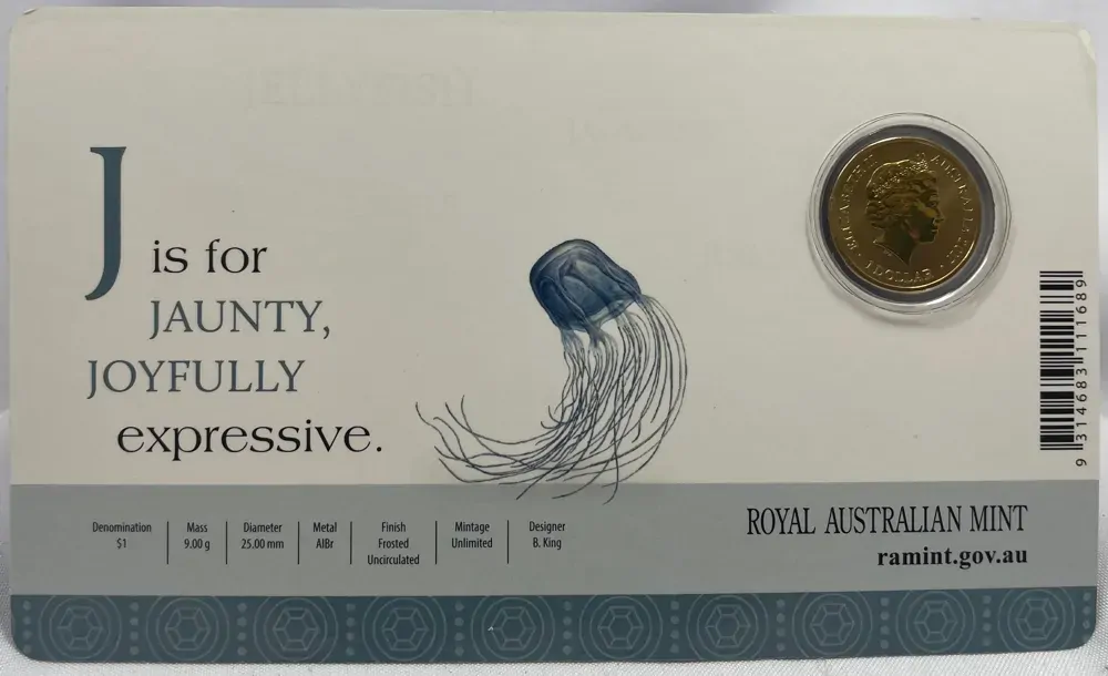 2017 1 Dollar Uncirculated Coin Alphabet J for Jellyfish product image