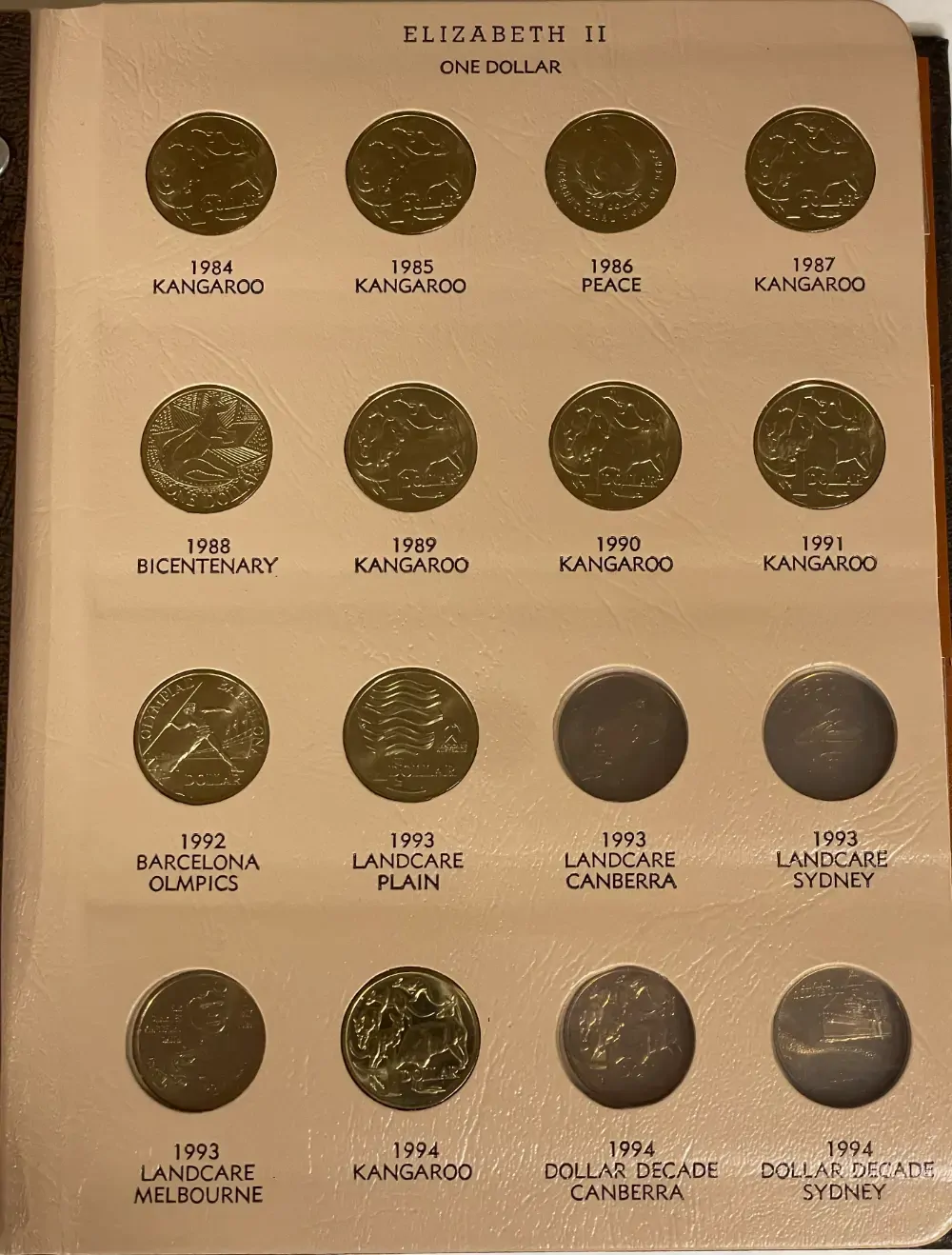 Complete Date Set of Australian 2 Dollar Coins 1988 to 2008 Uncirculated in Dansco Supreme Album product image
