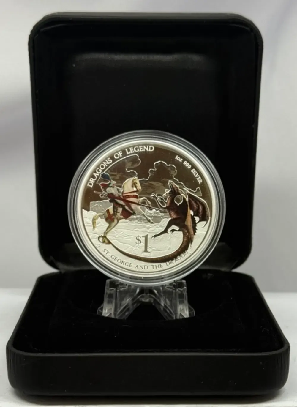 Tuvalu 2013 Silver 1 Dollar Dragons of Legend St George and the Dragon product image