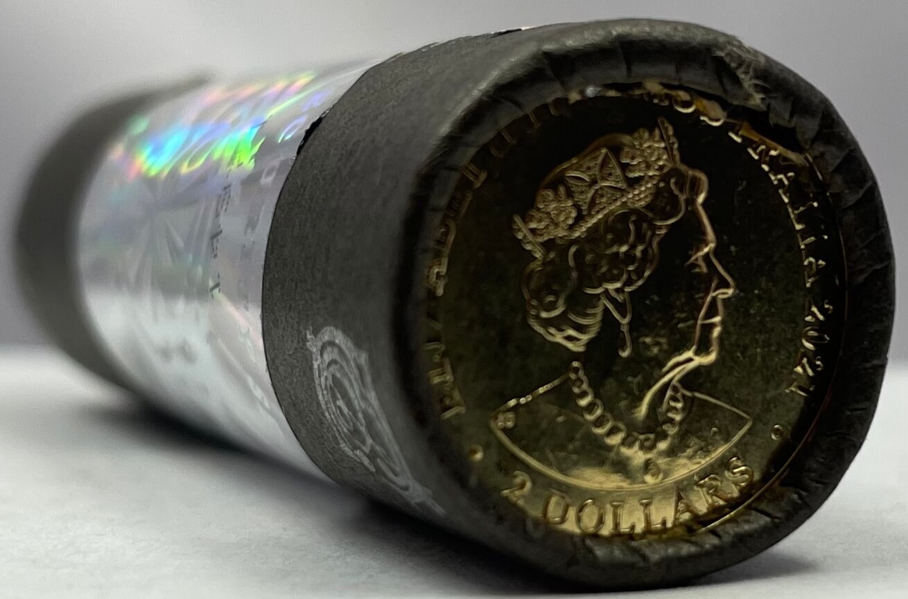 2021 Coloured $2 Cotton & Co roll of 25 Coins Indigenous Military Service product image