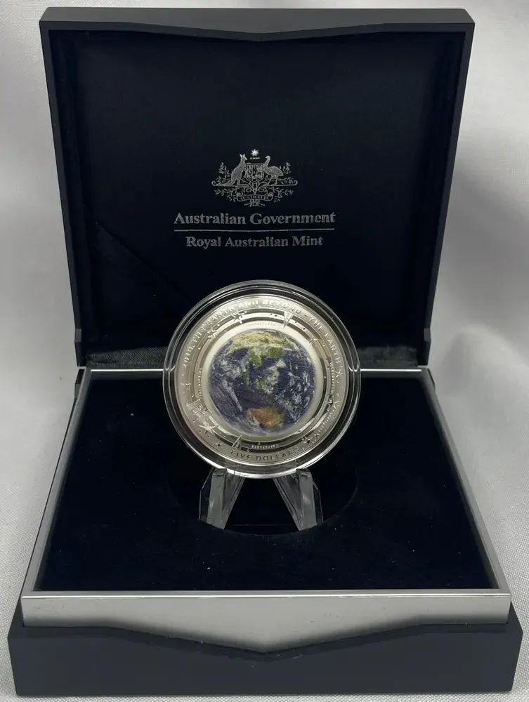 2018 Silver 5 Dollar Domed Proof Coin Earth and Beyond