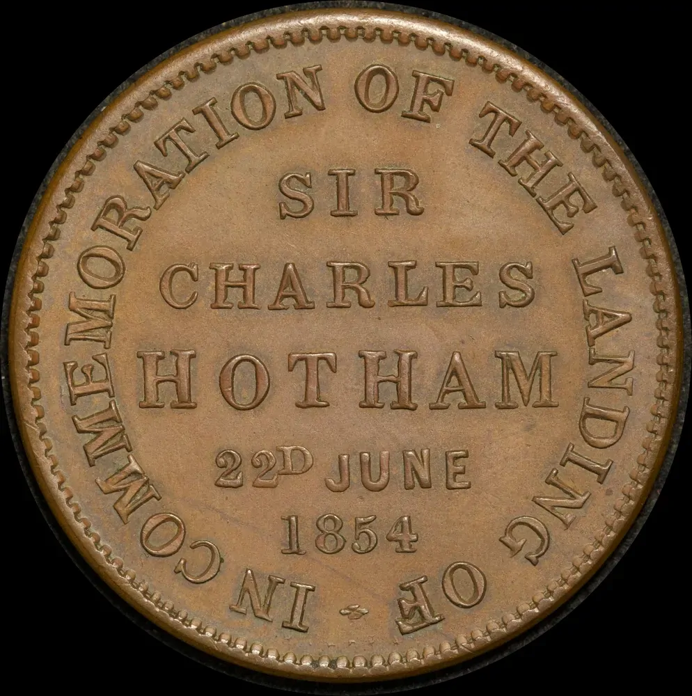 1854 James Nokes Copper Halfpenny Token A406 Uncirculated product image