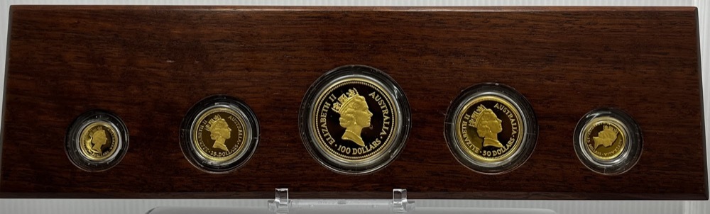 1992 Gold Five Coin Proof Set Kangaroo Nuggets