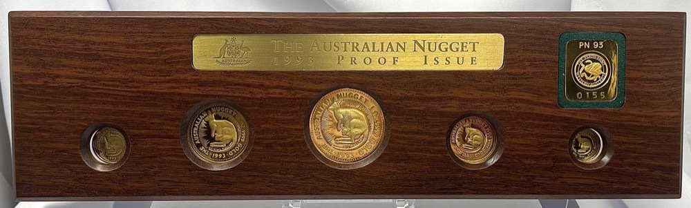 1993 Gold 5 Coin Proof Set Kangaroo Nuggets