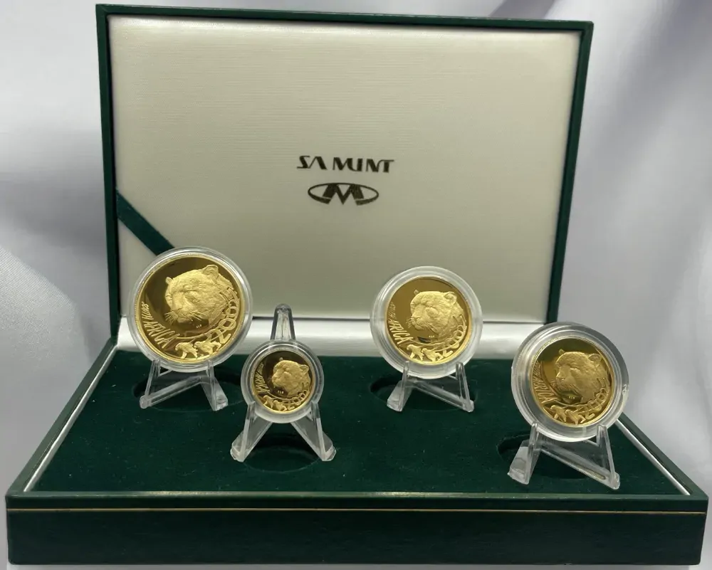 South Africa 2002 Gold Natura 4 Coin Proof Set Cheetah product image